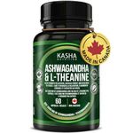 KASHA Nutrition Ashwagandha 3000 mg and L-theanine 100 mg Per Capsule | High Potency 10:1 Extract, Expert Formulated | Resistance to Stress, Promote Relaxation, Energy, Memory Enhancement, Sleep Aid & Rejuvenative Tonic | Proudly Canadian | No Additives (60 Count)