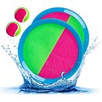 INPODAK Toss and Catch Ball Set, Ball and Catch game, Children Bat Ball Catcher Set, Beach Toys Garden Games for Kids 3 4 5 6 7 8 Years Old Pink Green