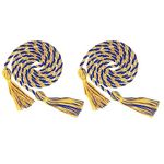 sourcing map 2Pcs Graduation Honor Cord 67" with Tassel Polyester Braided Honor Cord Graduation Ropes for Graduation Party Ceremonies, Gold/Blue