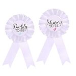 CoolerthingsDG, Daddy to be & Mommy to be Tinplate Badge Pin, pink and blue footprint), Alloy Steel, Tinplate, no gemstone