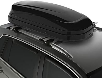 DNA MOTORING Rooftop Cargo Box Carrier Lockable Heavy Duty Car Top Storage Case, Capacity 110 Lbs, 53" L x 34" W x 15" H, 11 17 Cubic Ft.(Glossy Black), PT-ZTL-8166-GSBK