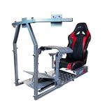 GTR Simulator - Model GTA-Pro Racing Simulator Home Workstation Racing Cockpit with Real Racing Seat (Black) and Racing Rig Control Mounts for Driving and Flight Simulator Gaming