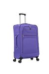 Aerostar Large 29” Lightweight Softshell Expandable Suitcase, Check in Luggage 4 Wheels with Integrated Combination Lock (Purple, 112 litres)