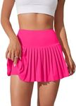 Milumia Women's Golf Skirt High Waist Pleated Mini Tennis Skirt Athletic Skort with Pocket Hot Pink X-Large