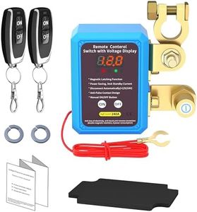 Gasoray Kill Switch for Car with Led Voltage Display,12V 240A Remote Battery Disconnect Switch Smart Voltage Kill Switch, Car Kill Switch Anti Theft, Remote Battery Kill Switch for Car, Truck, RV