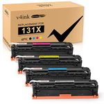 v4ink Remanufactured Toner Cartridge Replacement for HP 131X 131A CF210A CF210X CF211A CF212A CF213A Toner High Yield KCMY Color Set for HP Pro 200 M251nw M251n MFP M276nw M276n M251 Printer