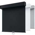 SHADEMOON Blackout Cordless Roller Indoor Shades for Windows,Pull Down Room Darkening Free-Stop System Blind with Valance,Thermal Insulated UV Blocking,Black, 53W CM x 183H CM - 21" W x 72" H inch