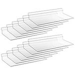 UgyDuky Clear Shelves for Slatwall 4x10In Slatwall Shelf Hanging Slat Wall Accessories Clear Plastic Floating Display Shelf for Retail Display Home Shoe Store Purse Figurine Boutiques Supplies (12PCS)