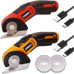 Sturasy Cordless Electric Scissors, Power Cardboard Cutter with Safety Lock Red and Orange Bundle