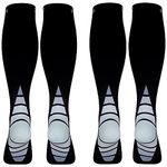 (2 Pairs)Compression Socks/Stockings for Men&Women,Speed Up Recovery BEST Graduated Athletic Fit, Black & Grey S/M(For Women 4-6.5 / For Men 4-8)2 same pair