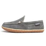 Minnetonka Men's Tilden Moccasin Suede Slippers 10 M Grey