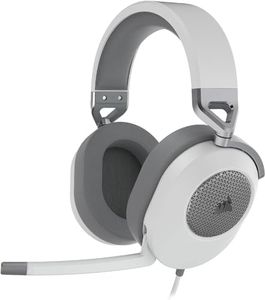 CORSAIR HS65 Surround Gaming Headset (Leatherette Memory Foam Ear Pads, Dolby Audio 7.1 Surround Sound on PC and Mac, SoundID Technology, Multi-Platform Compatibility) White (CA-9011271-AP)