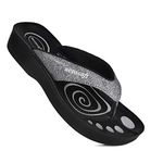 Aerosoft Womens Gliteratti Flip Flop, Adult, Glitter Grey, 7