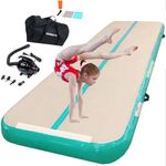 Inflatable Gymnastics Mat Tumbling Mat 16 ft 6.6 ft 10ft 13ft 20ft 4in Thick Tumble Track Air Mat for Gymnastics For Home Kids Tumble Training Gymnastics/Yoga/Water/Dance(5m,green)