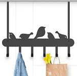 Over The Door Hook Heavy Duty Over Door Hanger Hanging Towel Organizer, 6 Hook Easy Installation Organizer for Towel, Coat, Bag, Robe - Living Room, Cloakroom, Bathroom Bird Pattern Cute Hooks