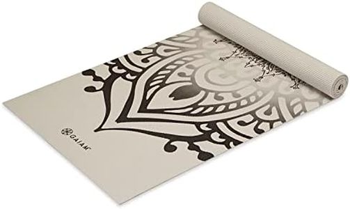 Gaiam Yoga Mat - 5mm Thick Yoga Mat - Non-Slip Exercise Mat for All Types of Yoga, Pilates & Floor Workouts - Textured Grip, Cushioned Support, Variety of Designs (24 x 68 inches long), Dovetail Sundial