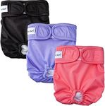 Pet Soft Dog Nappies Female - Dog Period Pants, 3Pack Washable Season Nappy Diapers for Female Dogs (Solid, XS)