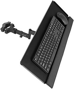 VIVO Steel Universal Full Motion Pole Mount, 26 Inch Keyboard and Mouse Tray, Ergonomic Tilt, 360 Degree Rotation, Neutral Writing Position, Black, Mount-POLEKB