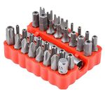 KATUR 33Pcs Tamper Proof Security Screw Hex Bit Head Set, Security Bit Set with Magnetic Extension Bit Holder in a Case