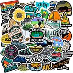 100-Pcs Outdoor Travel Camping Sticker Pack for Adult Teens Camper, Forest Adventure Waterproof Vinyl Stickers for Scrapbook Laptop Water Bottles Luggage Guitar Desktop Decor