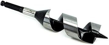 Benchmark Abrasives 1-1/2 Inch Auger Drill Bit for Woodworking, 7/16” Hex Shank Tool for Smooth, Clean Cuts Hole Carbon Steel Hole Cutter Drill Bit for Drilling on Soft & Hard Wood, MDF, Plywood