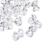 Jucoan 1000 PCS Fake Ice Cubes, 5 lbs 1 Inch Irregular Acrylic Crushed Ice Rocks, Artificial Crystals Diamond, Clear Acrylic Treasure Gems for Table Scatters, Vase Filler, Wedding Party Centerpieces