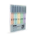 WIN Connect Ball Pens | Blister Pack, 20 Blue Ink Pens | Diamond Cut Tip | 0.7mm Tip | Comfortable to Hold | Pens for Exams | Smooth Writing | Ideal for School, Office & Business | Stick Pens Set