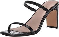 The Drop Women's Avery Square-Toe Two-Strap High Heeled Sandal, Black, 7