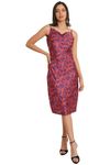 9 Impression Women Printed Bodycon Dress (Red; XS)