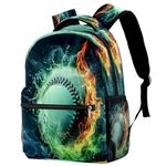 School Backpack Softball Sport School Bags for Boys Girls Lightweight Bookbag Casual Daypacks Women Men