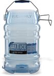 San Jamar Saf-T-Ice Plastic Ice Tote, Ice Bucket with Drying and Storage Hook for Restaurants, Bars, Catering Events, Buffets, 6 Gallons, Blue