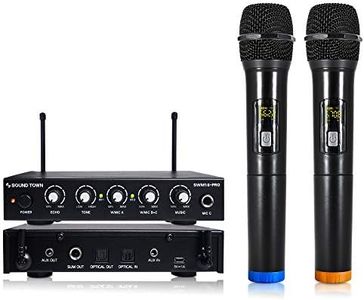 Sound Town 16 Channels Wireless Microphone Karaoke Mixer System with Optical (Toslink), AUX and 2 Handheld Microphones - Supports Smart TV, Home Theater, Sound Bar (SWM16-PRO)