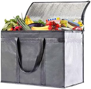 Cool Bag 30L Large Cooler Bag Thermal Food Delivery Bag Insulated Picnic Lunch Bag Foldable Cool Box (Grey)