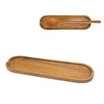 SwirlColor Spoon Rest Kitchen, Long Smooth Wooden Spoon Holder for Stovetop Utensil Rest for Spatulas Spoons Tongs