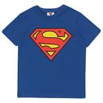 DC Comics Superman Classic Logo T-Shirt, Kids, 3-15 Years, Royal Blue, Official Merchandise