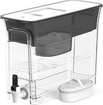 Waterdrop Slim Water Filter Dispenser, Large 35-Cup, 200-Gallon Long-Life, 5X Times Lifetime, Reduces Chlorine and More, BPA Free, Black (1 Filter Included)