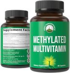 Methylated Multivitamin + Methylated B Complex Supplement. With Trimethylglycine (TMG), L Methylfolate, Methyl B12 + B1 + B2 + B6 Vitamins + Choline. MTHFR Supplement For Women & Men. Vegan Capsules