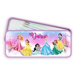 Print Maniacs Personalised Disney Cute Pencil Case Tin Kids Boys Girls Princess Back to School Stationary Organizers Makeup Bag (Pink Case)