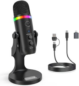 ZealSound Podcast Microphone for PC, USB Noise Cancelling Mic with RGB Lighting, Mute & Gain Control, Zero-Latency Monitoring for Mac, iPhone, iPad, Computer, Streaming, Recording, Podcasting K66 Pro