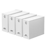 SpaceAid 4 Pack Bed Sheet Organizers and Storage, Foldable Sheet Organizer for Linen Closet, Sheets Set Folder Keeper with Window XL (Queen & King Size) Organizing Bedding Container, White