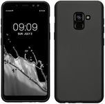 kwmobile Case Compatible with Samsung Galaxy A8 (2018) Case - Soft Slim Metallic TPU Silicone Cover - Metallic Grey