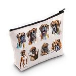 LEVLO Boxer Dog Cosmetic Makeup Bag Boxer Dog Lover Gift Boxer Dog Mom Travel Pouch Bag Boxer Dog Merchandise, Boxer Dog, Cosmetic Bag