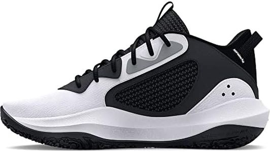 Under Armour Grade School Lockdown 6 Basketball Shoe, (101) White/Black/Black, 6.5 US Unisex Big Kid