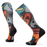 Smartwool Ski Targeted Cushion Merino Wool Over the Calf Socks for Men and Women — Custom Print by Trickster Company, Black, Medium