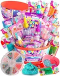 GirlZone My Cutie Pie Slime Kit, Fun Slime Making Kit for Girls to Make Butter Slime and Slime for Girls Keychains, Sensory Slime Kits for Girls, Ideal and Thanksgiving Gift for Kids