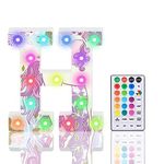 Light Up Letters, Glitter LED Letter Lights 18 Color Changing Diamond Alphabet Sign Night Light with Remote Control for Girls Gifts Birthday Bar Wedding Party Christmas Valentine Wall Table Decor - H