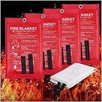 Emergency Fire Blankets for Home and Kitchen - Fire Retardant Blankets Suppression Blanket Flame Retardant Protection&Heat Insulation Design for Kitchen Stove Office Fireplace Car (39.3X 39.3inch)