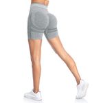 ShinyStar Women High Waisted Gym Shorts Seamless Cycling Shorts Butt Lifting Yoga Shorts Workout Running Grey M