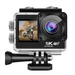 TECHDASH 5K 30FPS 48MP WiFi Ultra HD Sports Action Camera | 2" / 1.4" Dual Touch Screen | 170 Degree Wide Angle | EIS Stabilization |30M Waterproof |Built in Mic| 2 x 1350mAh Battery