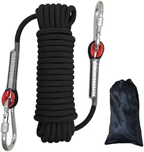 Outdoor Climbing Rope, Diameter 10mm Outdoor Static Rock Climbing Rope, Safety Rope for Escape, Fire Rescue, Ice Climbing, Parachute, Tree Climbing (Black, 10m)